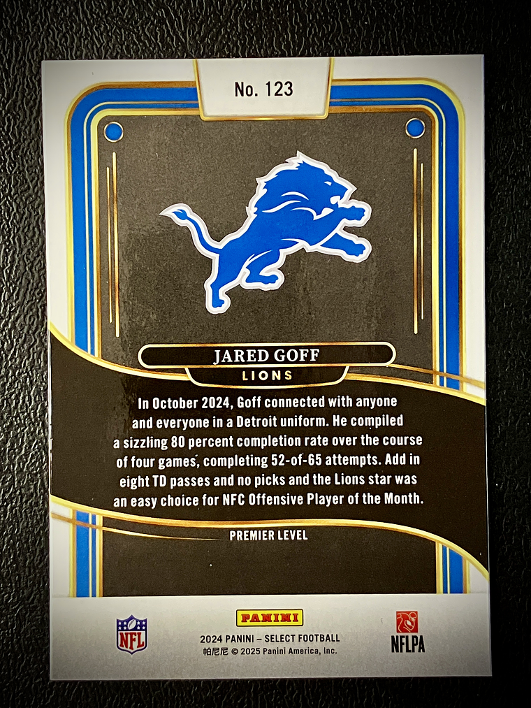 Jared Goff Sport Card  2