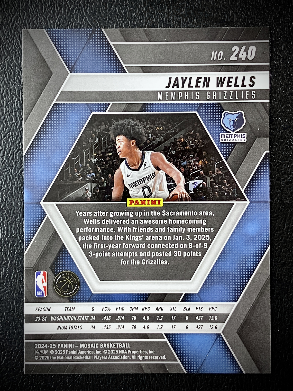 Jaylen Wells Rookie Card  2