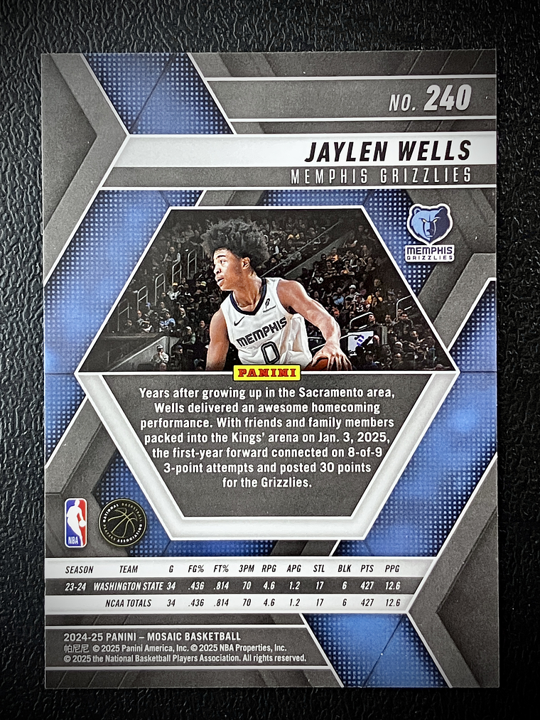 Jaylen Wells Rookie Card  2