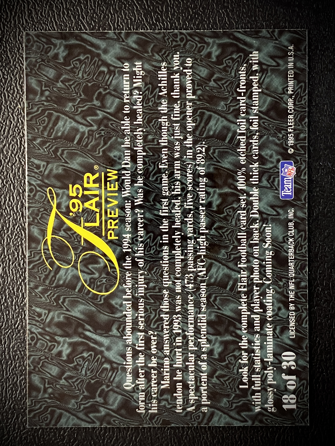 Dan Marino Base Card 2