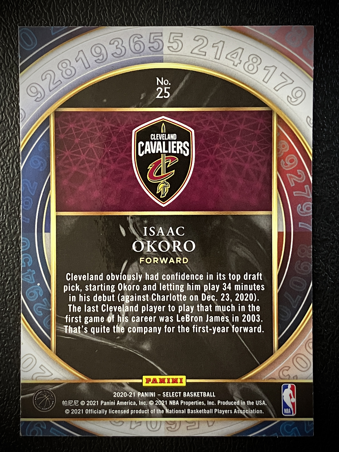 Isaac Okoro Insert Card  2