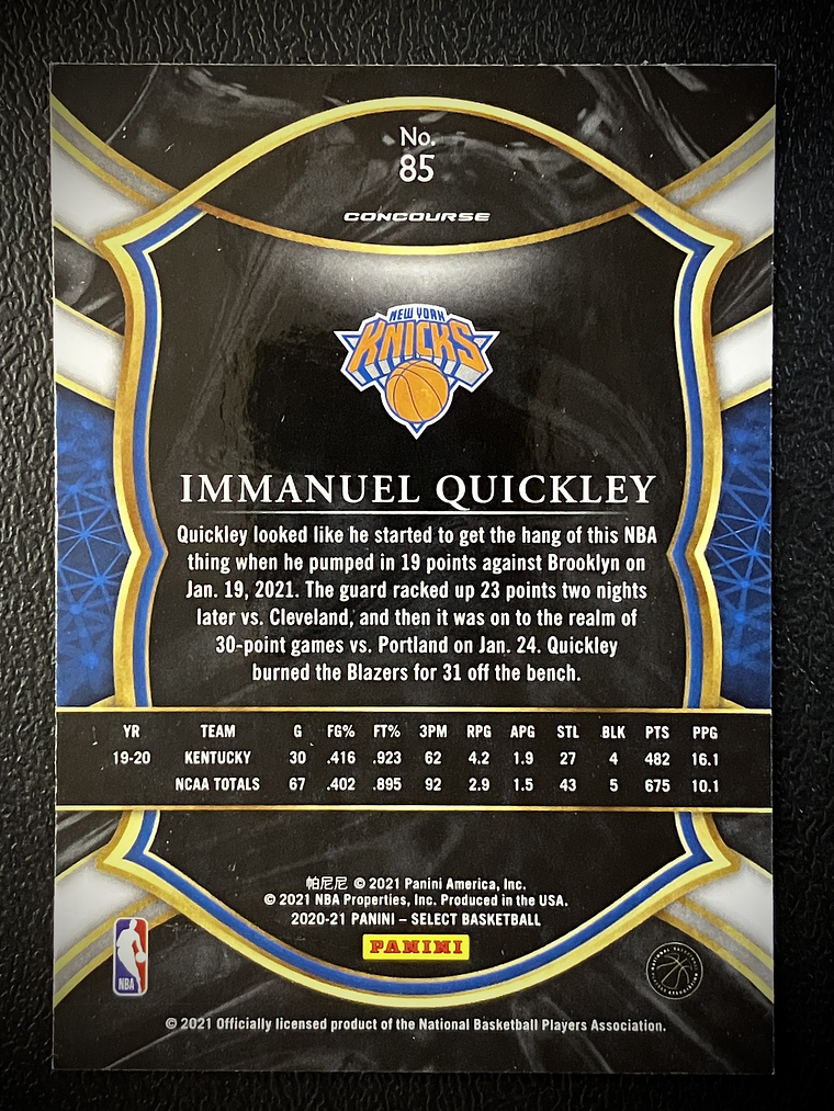 Immanuel Quickley Rookie Card  2