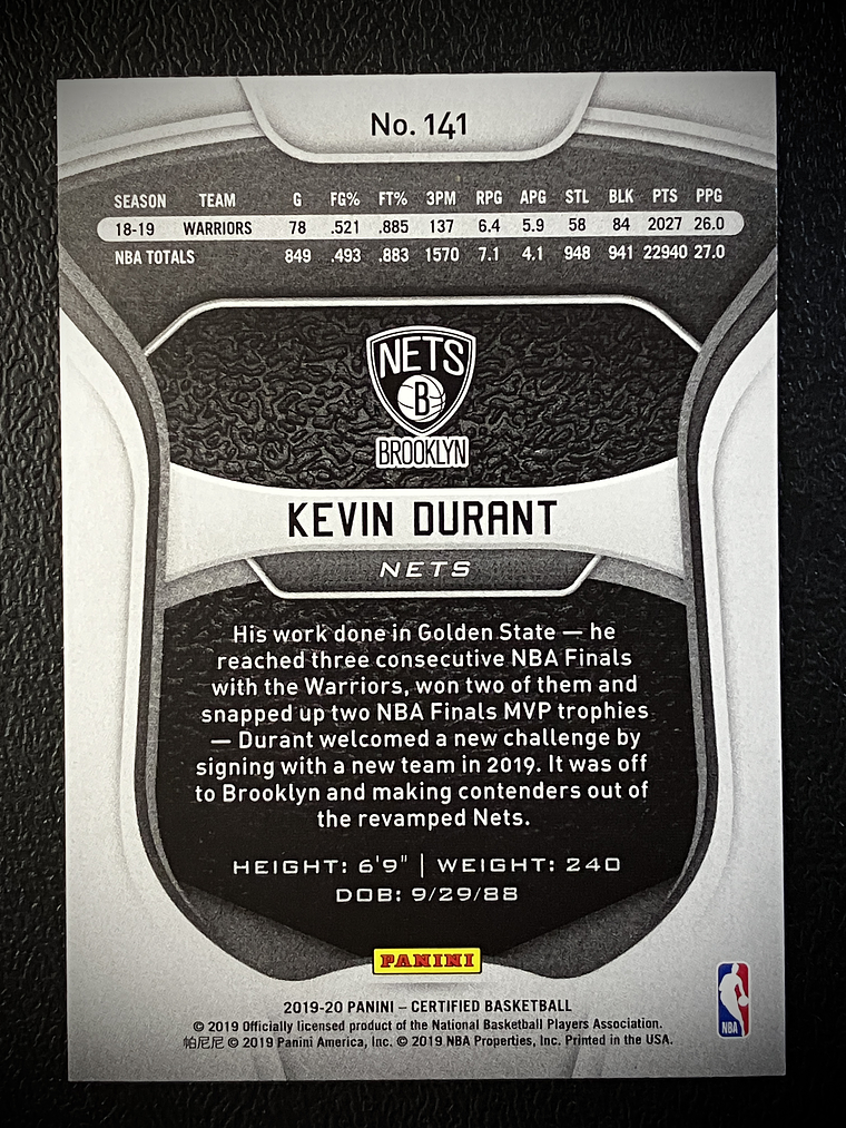 Kevin Durant Base Card  2