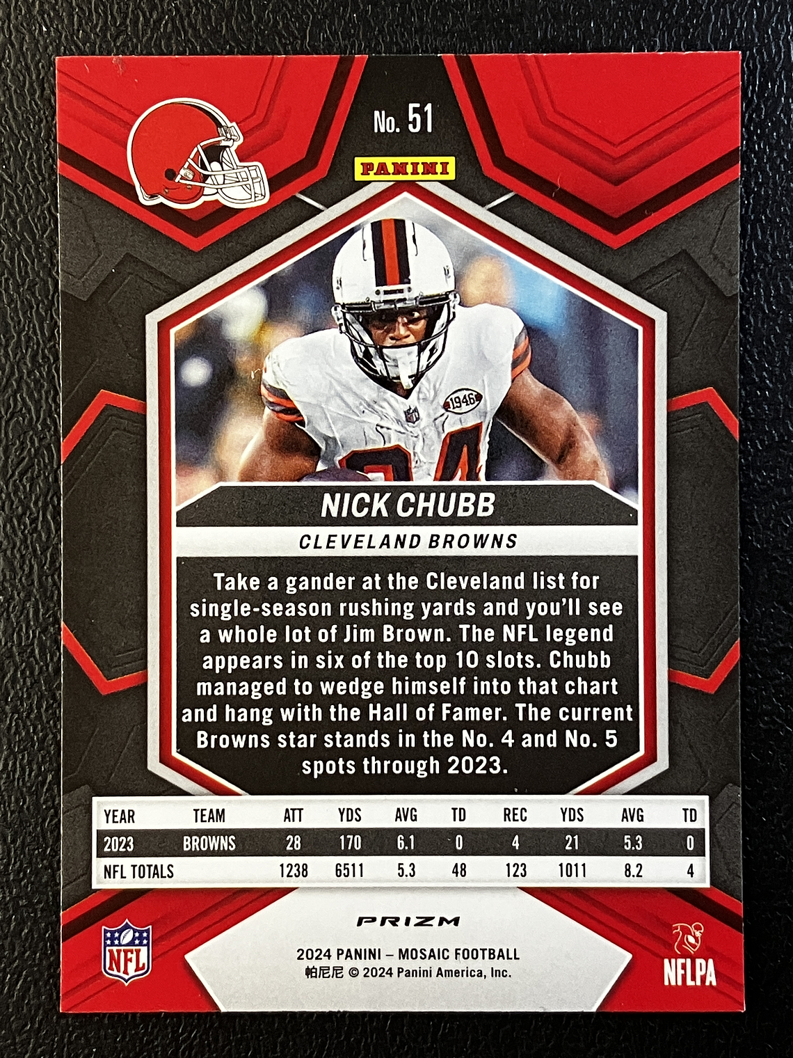Nick Chubb Parallel Card  2