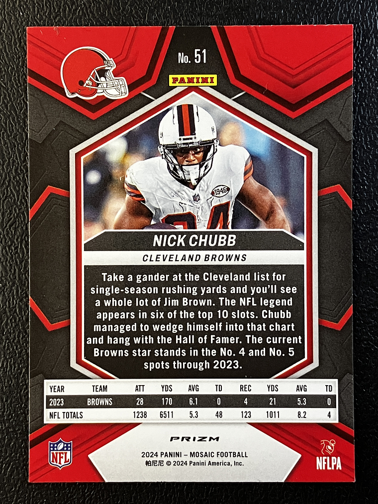 Nick Chubb Parallel Card  2