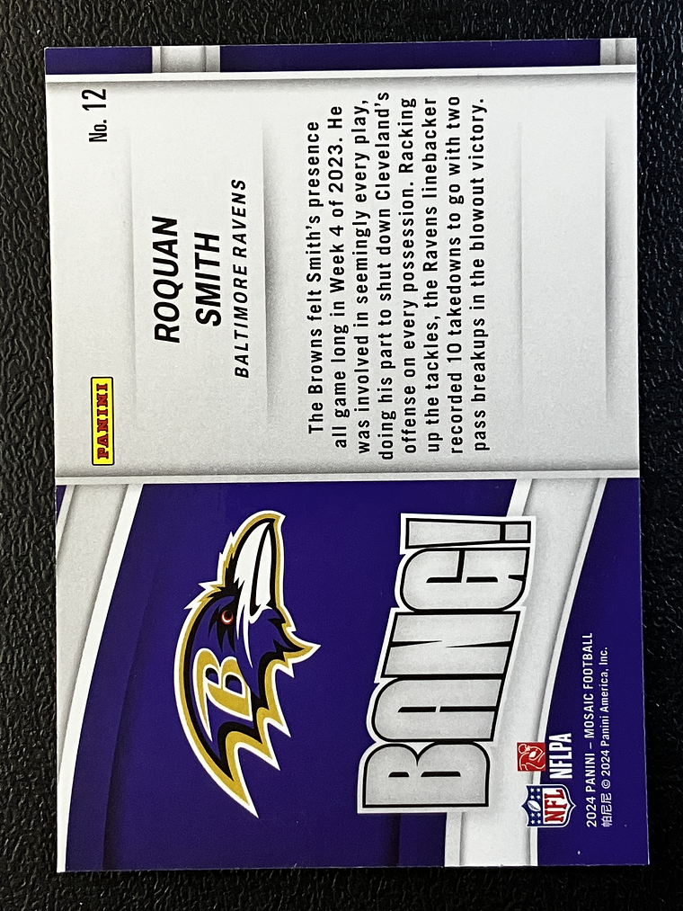 Roquan Smith Insert Card  2