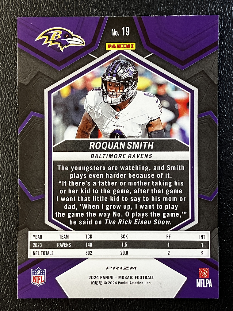 Roquan Smith Parallel Card  2