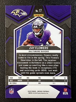 Zay Flowers Base Card 