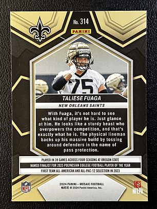 Taliese Fuaga Rookie Card 