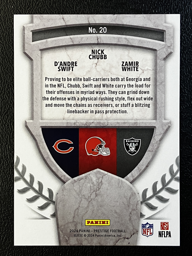 D'Andre Swift, Nick Chubb, Zamir White Insert Card  2
