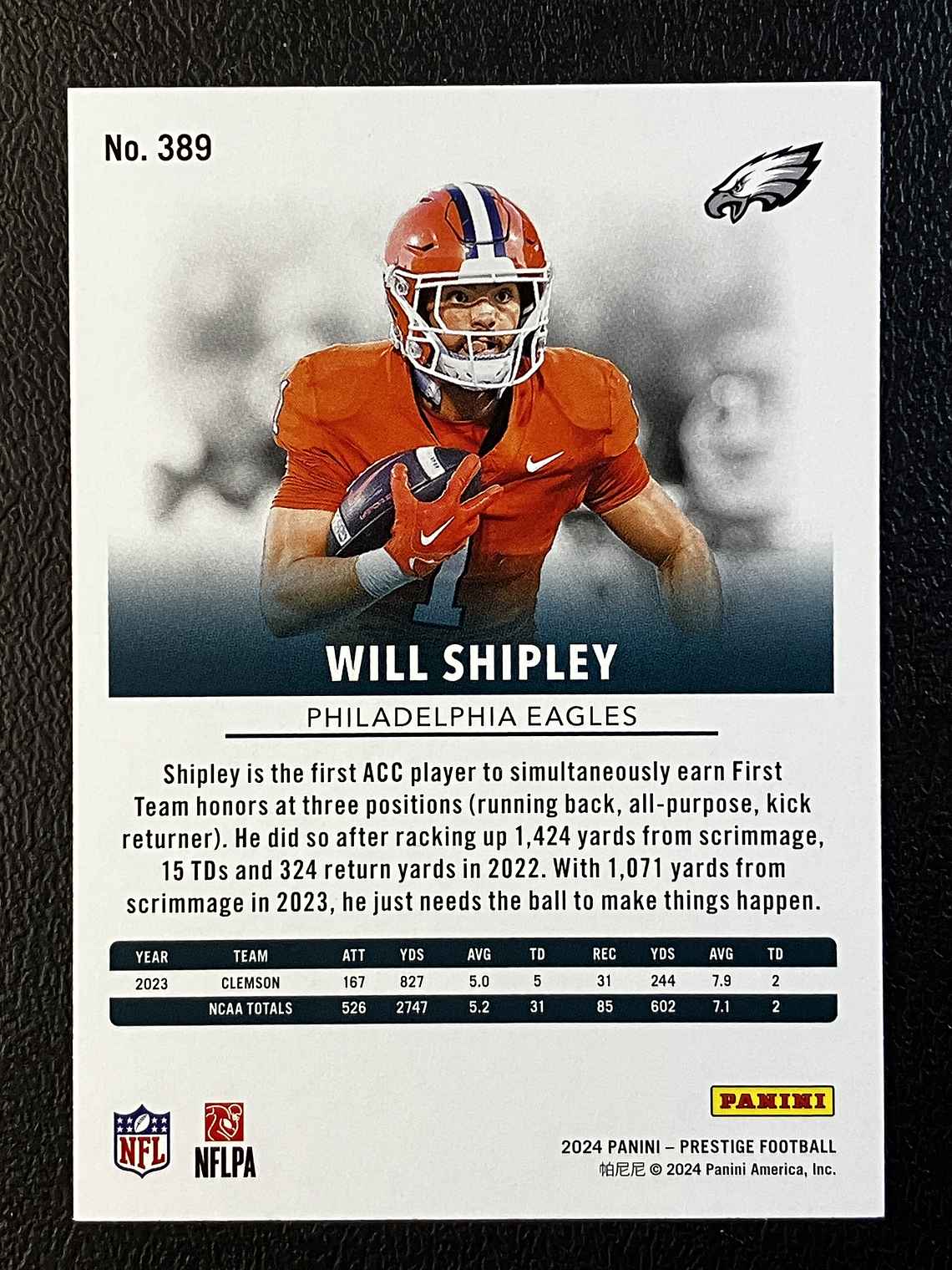 Will Shipley Rookie Card  2