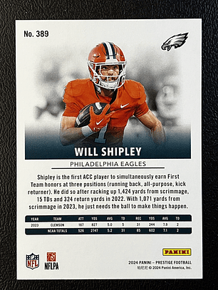 Will Shipley Rookie Card 