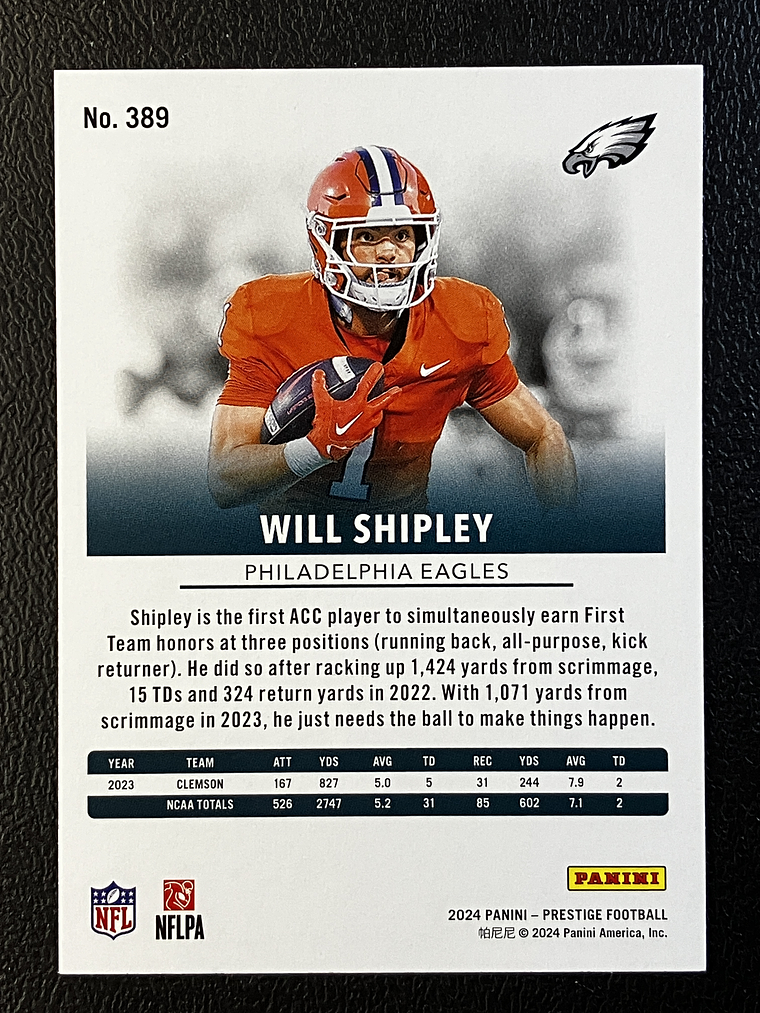Will Shipley Rookie Card  2