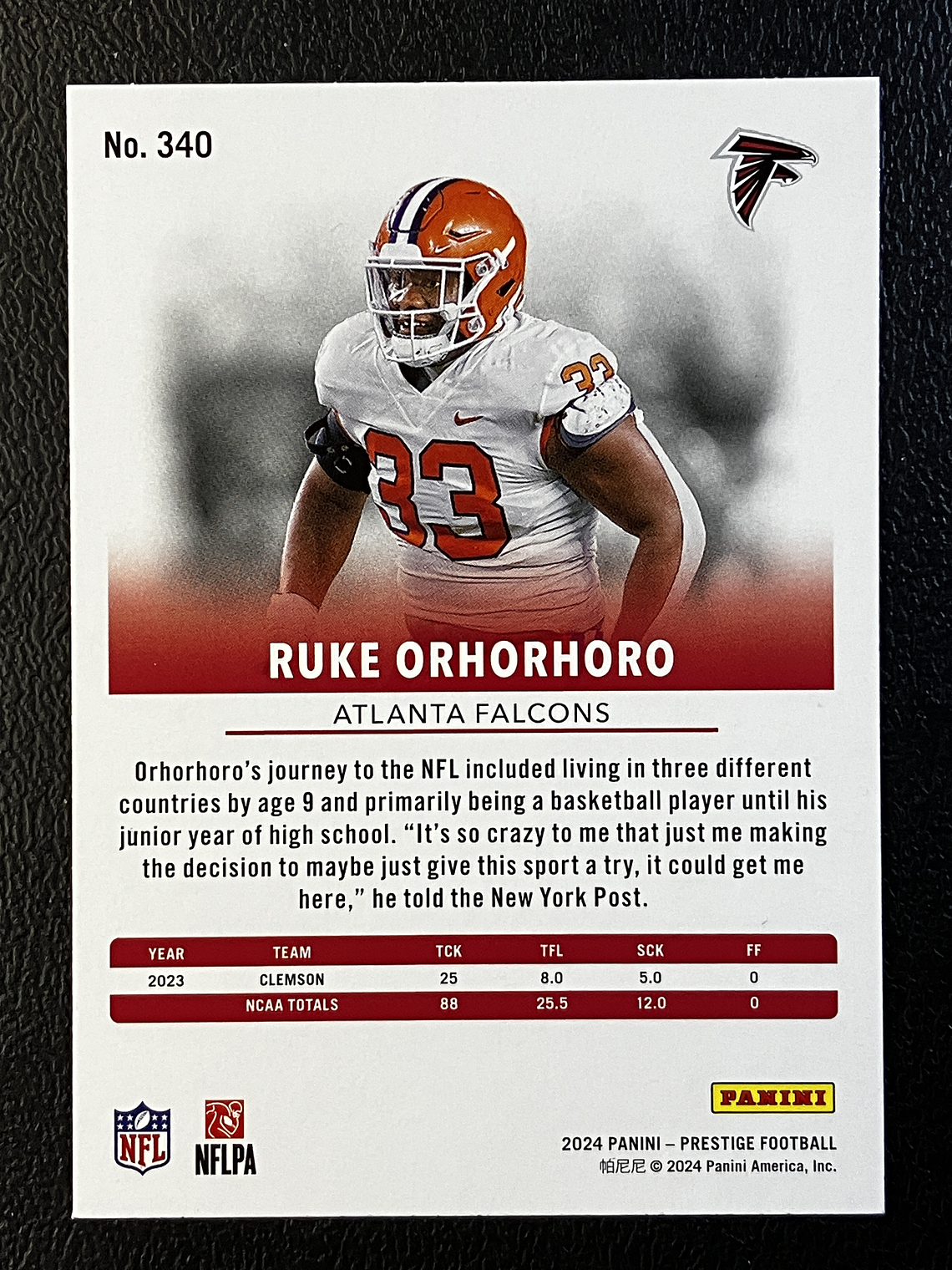 Ruke Orhorhoro Rookie Card  2