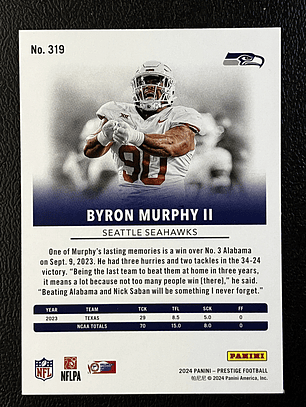 Byron Murphy II Rookie Card 