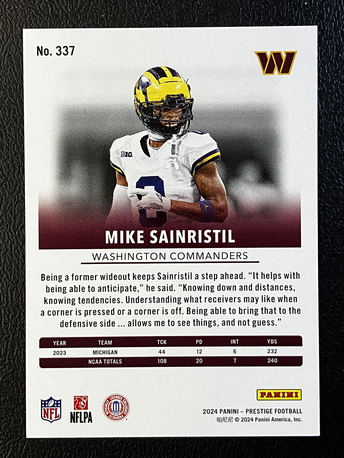 Mike Sainristil Rookie Card  2