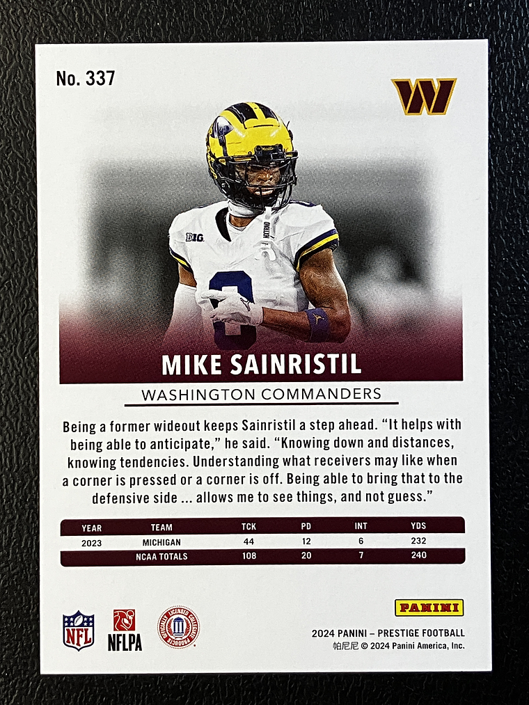 Mike Sainristil Rookie Card  2