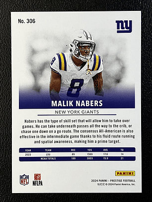 Malik Nabers Rookie Card 
