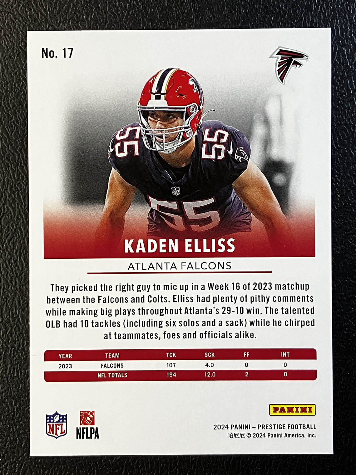 Kaden Elliss Base Card  2