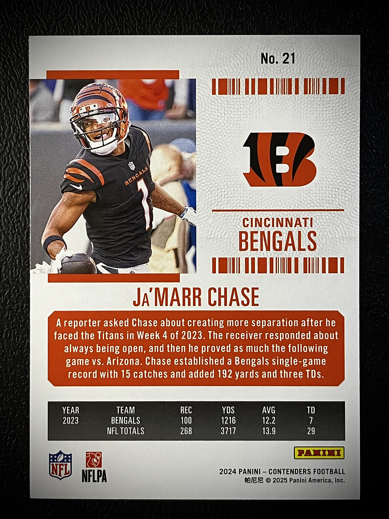 Ja'Marr Chase Base Card  2