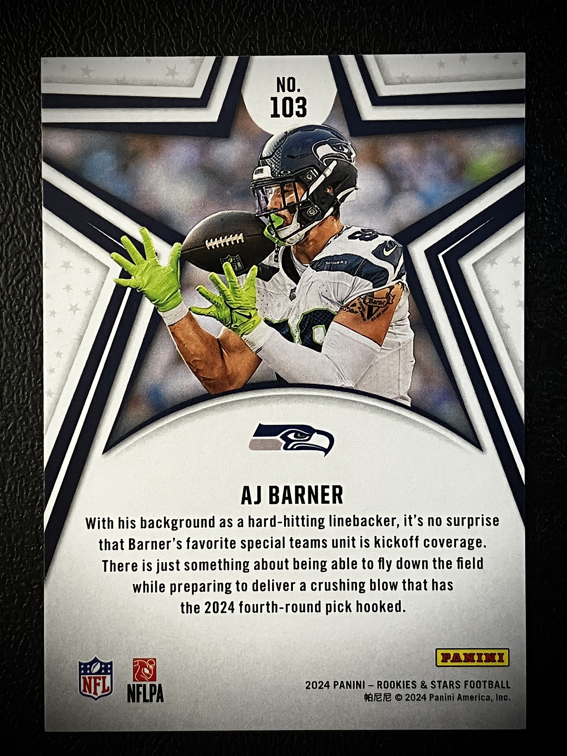 AJ Barner Rookie Card  2