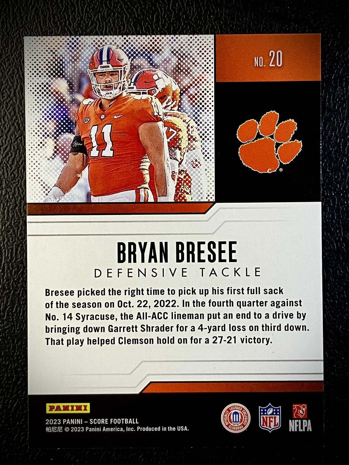  Bryan Bresee Insert Card  2