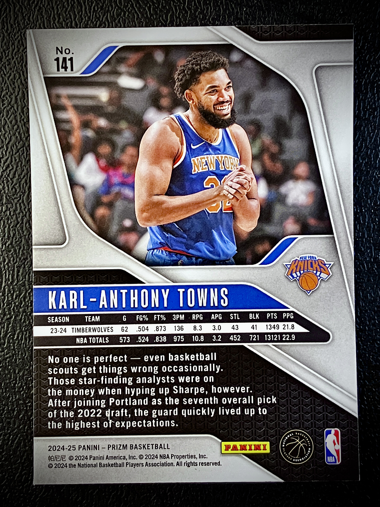 Karl-Anthony Towns Base Card  2