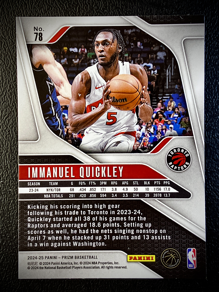 mmanuel Quickley Base Card  2