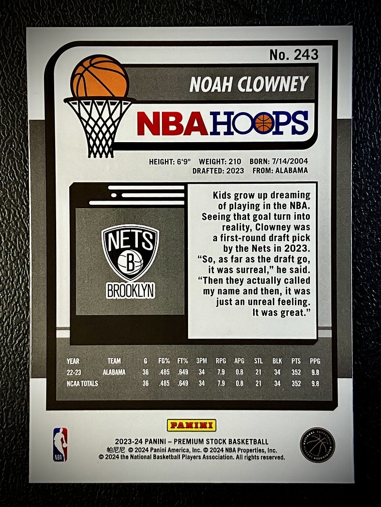 Noah Clowney Base Card  2