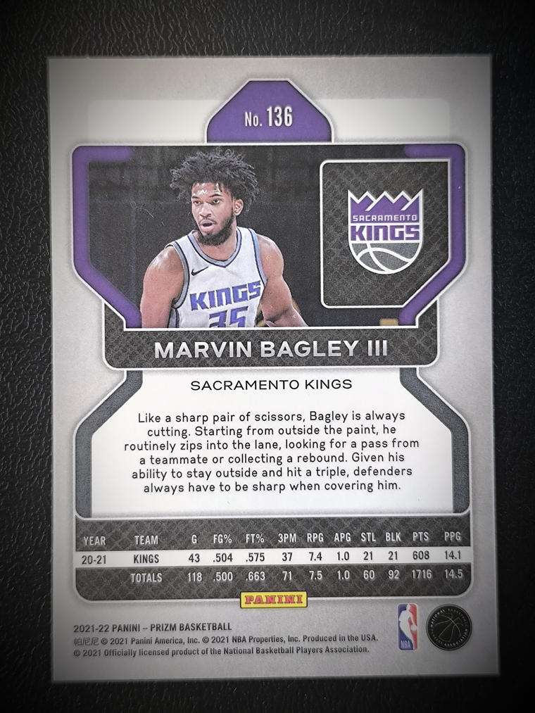 Marvin Bagley III Base Card  2