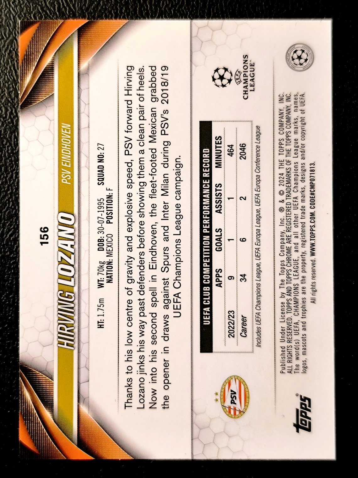 Hirving Lozano Parallel Card /225 2