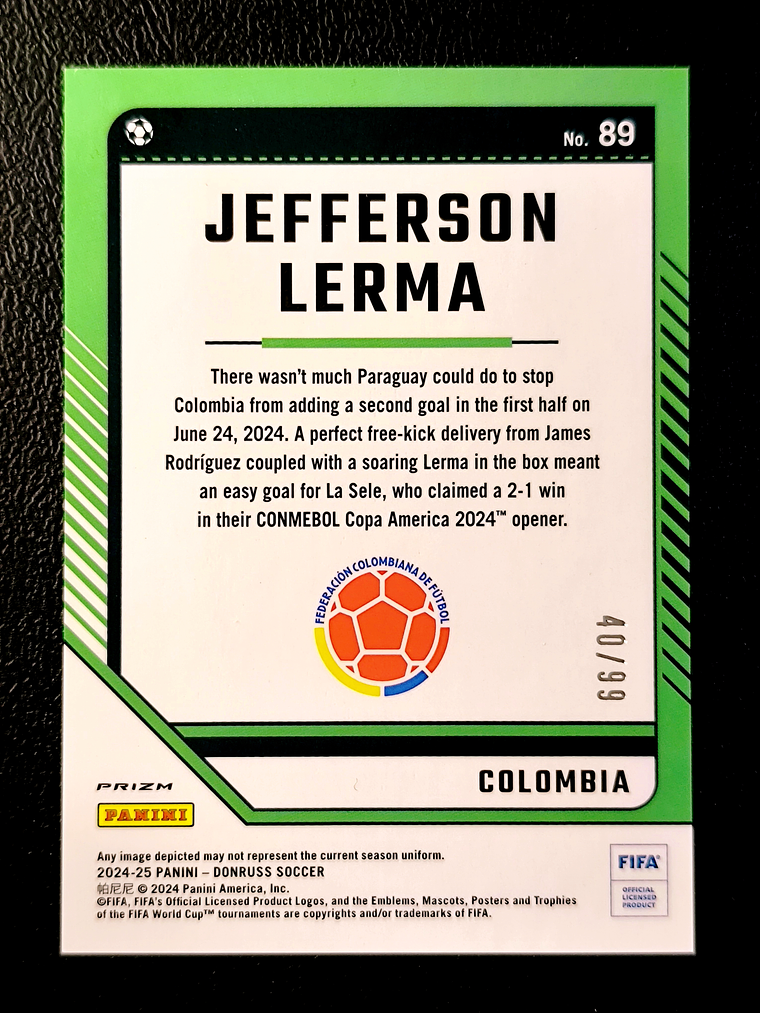 Jefferson Lerma Parallel Card /99 2