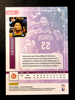 Cam Reddish Numbered Card /10