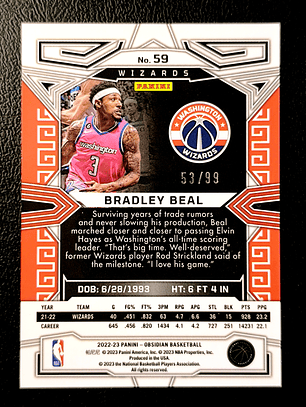 Bradley Beal Parallel Card /99