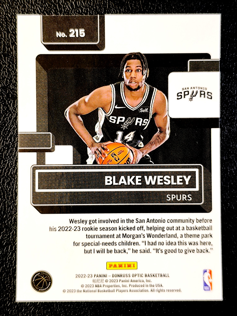 Blake Wesley Rookie Card 2