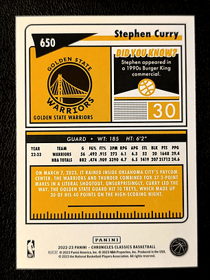 Stephen Curry Base Card