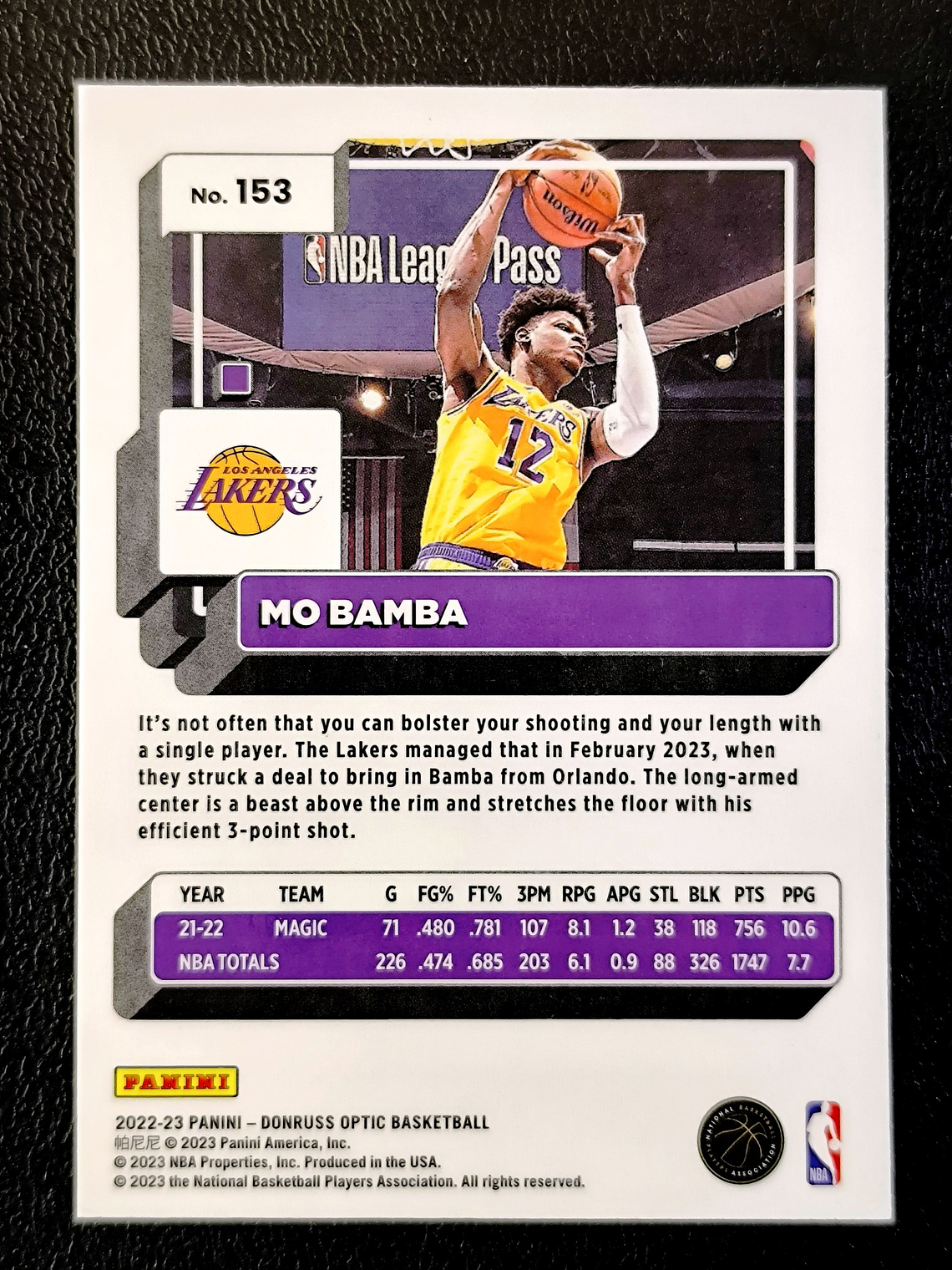 Mo Bamba Base Card 2