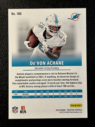 De'Von Achane Base Card