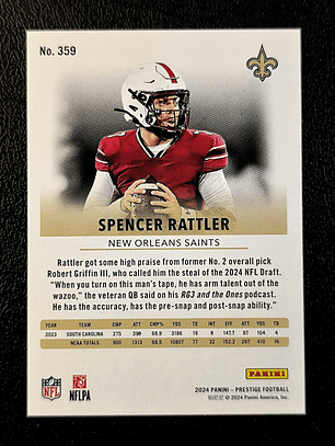Spencer Rattler Rookie Card