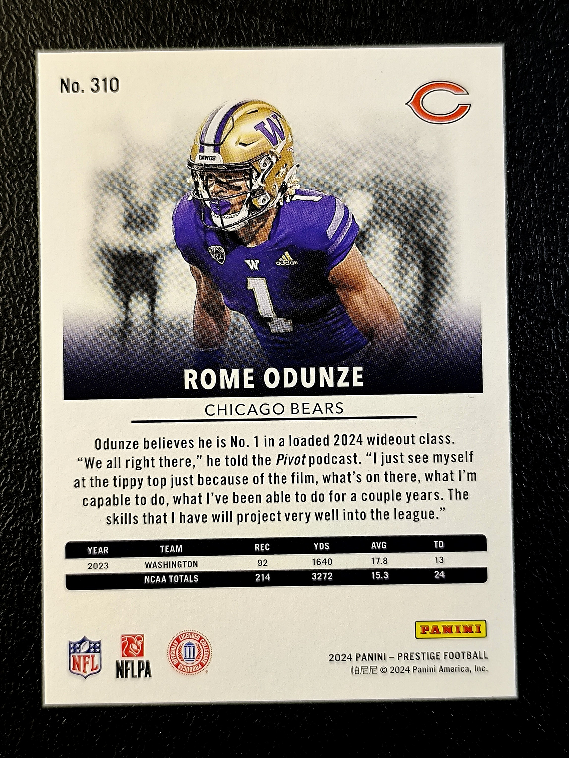 Rome Odunze Rookie Card 2
