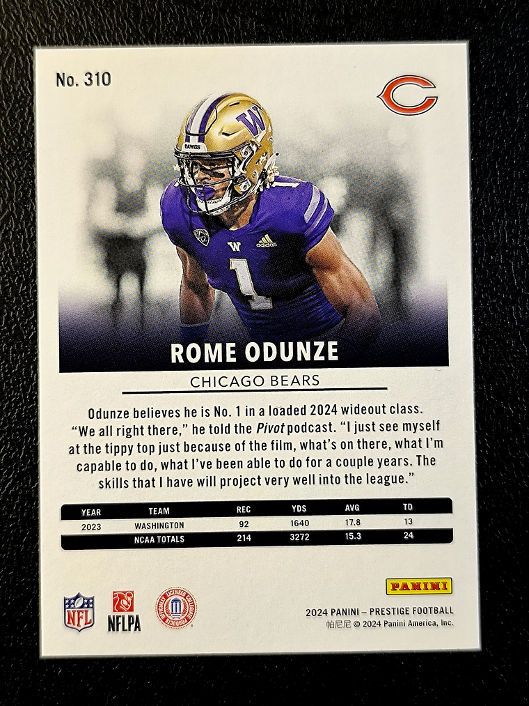 Rome Odunze Rookie Card 2