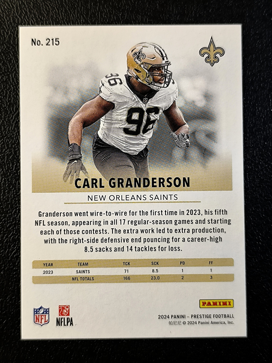 Carl Granderson Base Card 2