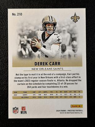 Derek Carr Base Card
