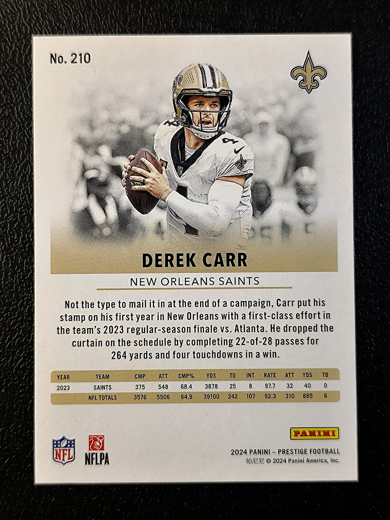 Derek Carr Base Card 2
