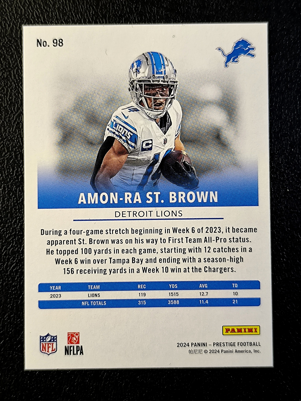 Amon-Ra St. Brown Base Card 2