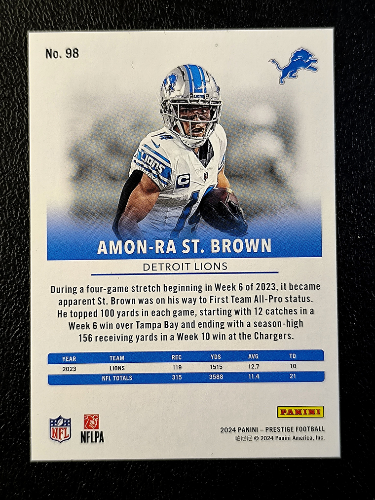 Amon-Ra St. Brown Base Card 2