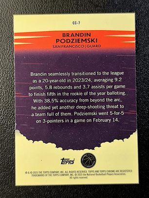 Brandin Podziemski Insert Card