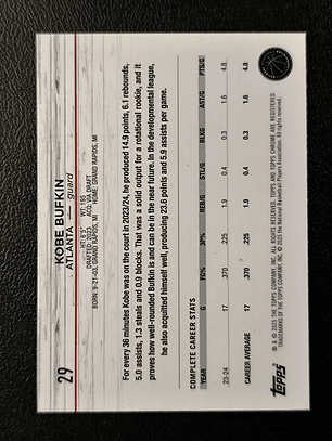 Kobe Bufkin Base Card