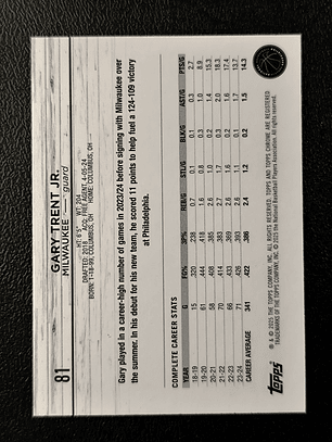 Gary Trent Jr. Base Card