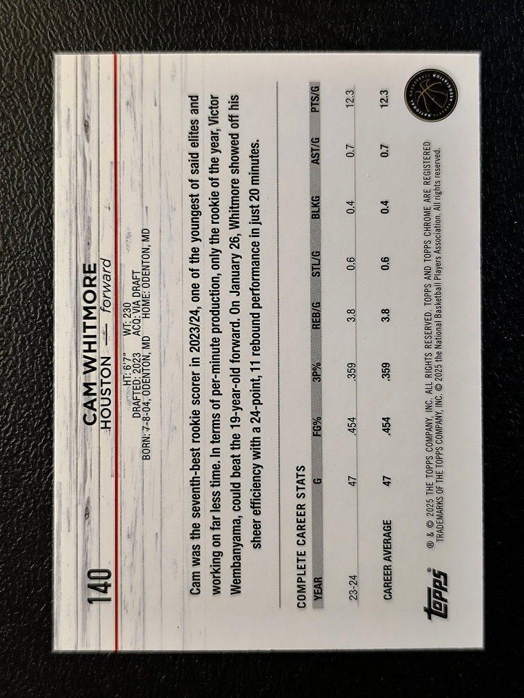 Cam Whitmore Base Card 2
